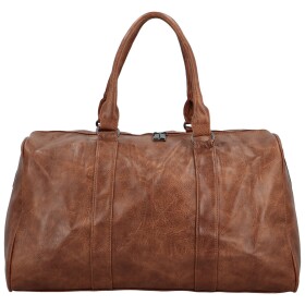 Stylová koženková cestovní taška Maribe, tmavě hnědá