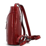 Luxusní dámská kožená crossbody kabelka Violiana, červená