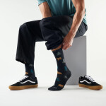 Unisex merino městské ponožky SMARTWOOL Everyday Through the Trees Crew Socks, Black velikost: 46-49 (XL)