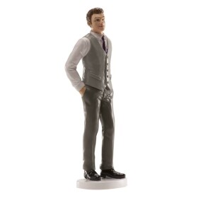 Dortisimo Dekora figurka Svatebčan se šedou vestou 16 cm