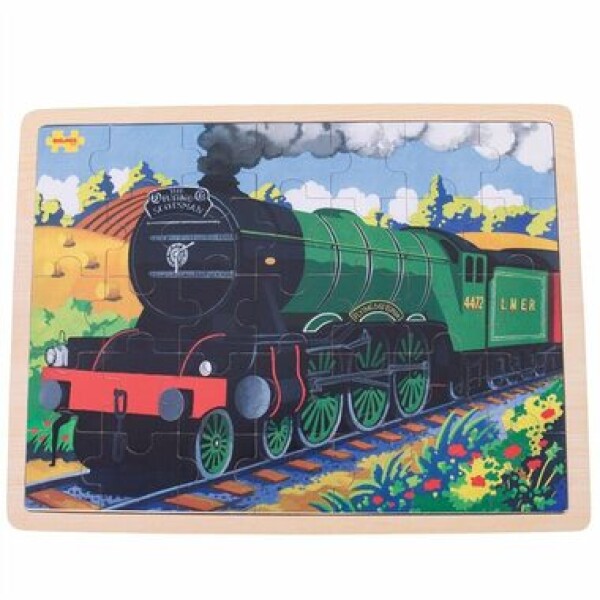 Bigjigs Toys Dřevěné puzzle historický vlak Flying Scotsman