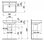 Laufen - Pro S Umyvadlo, 60x47 cm, 3 otvory pro baterii, bílá H8109630001081