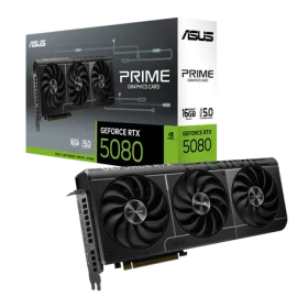 ASUS PRIME GeForce RTX 5080 16GB / 2617MHz / 16GB GDDR7 / 256-bit / 1x HDMI + 3x DP / 850W (16) (90YV0LX1-M0NA00)
