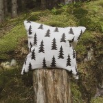 Fine Little Day Povlak na polštář Gran Nature Black 48 x 48 cm, béžová barva, černá barva, textil