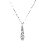 Stříbrný dvojitý náhrdelník Cristy 1 ct MOISSANITE + CERTIFIKÁT, Stříbrná 40 cm + 5 cm (prodloužení) certifikát GRA, hadřík na čištění stříbra, dárková krabička