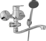 JB Sanitary Nástěnná umyvadlová a sprchová baterie FINERY, rozteč 100 mm, otočný přepínač, s příslušenstvím, ramínko 250 mm F10 32 21