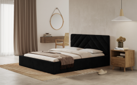 FRONTI Postel PRATO 140x200 černá s úložným prostorem