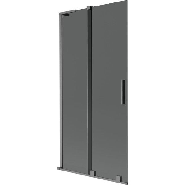MEXEN/S - Velar L dvoukřídlá posuvná vanová zástěna 95 x 150, grafit, grafit kartáčovaná 896-095-003-41-66