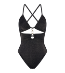 SUMMER SUNSET - Jednodílné plavky s lurexem a zlatými detaily Triumph BLACK 40D