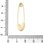 Kovová brož - Špendlík se srdcem s kubickým zirkonem - pozlaceno 18K zlatem - 39 × 10 mm - 1 ks
