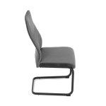 Židle jídelní, šedá látka, černý kov