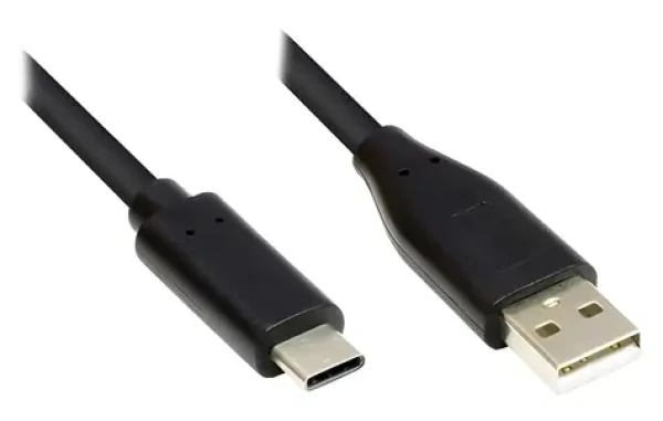 Good Connections černá / Kabel USB-A - USB-C / USB 2.0 / 5m (GC-M0120)