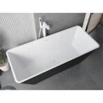 MEXEN/S - Tava volně stojící vana reliéf 170 x 75, bílá/černá, sifon a přepad bílá 52851707575-20