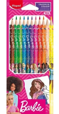 MAPED Pastelky Barbie 12ks / trojhranné (862207)