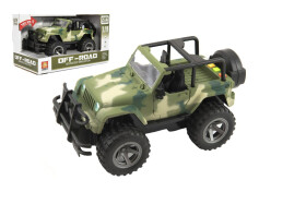 Auto terénní Off-Road plast 23cm na setrvačník na baterie se zvukem se světlem v krabici 27x15x14cm