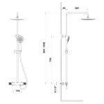 SAPHO - SOLARIS sprchový sloup s termostatickou baterií, černá mat/chrom WD139BC