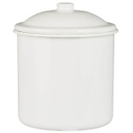 Ib Laursen Smaltovaná dóza White 15 cm, bílá barva, smalt