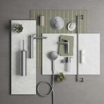 DURAVIT - Wave Umyvadlová baterie, kartáčovaný nerez WA1020002070