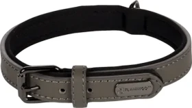 Flamingo Binti Kožený obojek s neoprenem šedá S (FLA-519248)