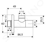 SCHELL - Stile Designový rohový ventil STILE, chrom 053770699