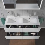 DURAVIT - L-Cube Umyvadlová skříňka 55x129x48 cm, 4 zásuvky, lesklá bílá LC625902222
