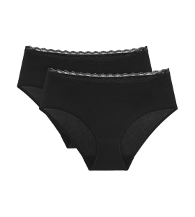 Dámské kalhotky Feel Of Cotton Midi 2P - BLACK - černé 0004 - TRIUMPH BLACK 48