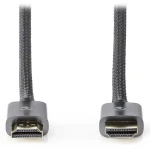 Nedis Profigold HDMI 1 m šedá / Kabel HDMI / 4K 60Hz / ARC / 18 Gbps / Ethernet / Opletený (CVTB34000GY10)
