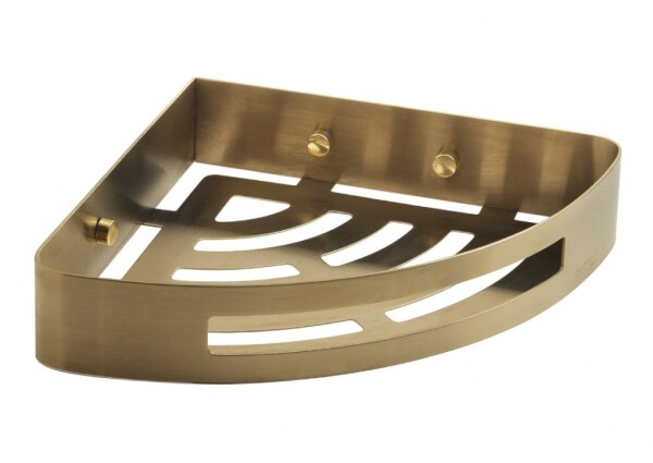 Gedy - SMART rohová police do sprchy, 210x45x210, zlato mat 247988