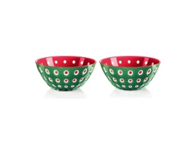 Guzzini LE MURRINE zelená, bílá, červená / Miska / sada 2 ks / 12,5 cm / akrylát (279412287)