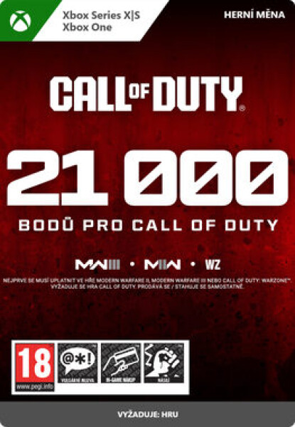 XSX Call of Duty 21000 bodů / El. licence / Akční / Angličtina / od 18 let / DLC pro Xbox Series (7F6-00504)