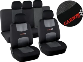 Compass CARBON DARK Potahy sedadel sada 9 ks černé / Autopotahy / Boční airbag / Univerzální