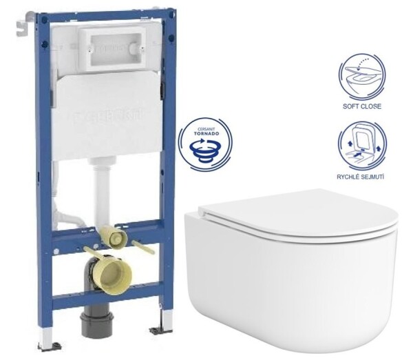 GEBERIT DuofixBasic bez tlačítka + WC CERSANIT INTRO PRO OVAL /VÍROVÉ SPLACH/+ SEDÁTKO 458.103.00.2 X IR1