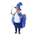 Dětský plášť modrý s kloboukem Čarodějnice