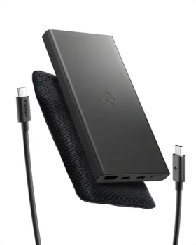 Spigen Essential EA2210 černá / Powerbanka / 10 000 mAh / 22,5W / 2x USB-C + 1x USB-A (ABA09431)