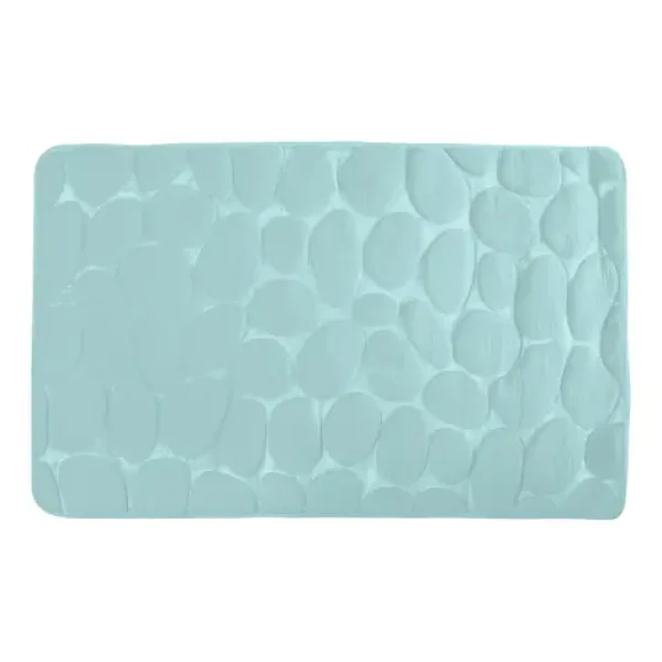 MSV PEBBLES koupelnová předložka 40 x 60 cm pastelově zelená / PU pěna / protiskluzová