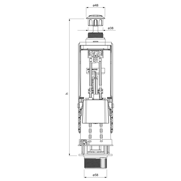 AQUALINE - Vypouštěcí ventil, DUAL tlačítko, chrom OVDC001