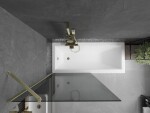 MEXEN/S - Next vanová zástěna FIX 90 x 150, grafit, zlatá kartáčovaná 895-090-000-00-40-55