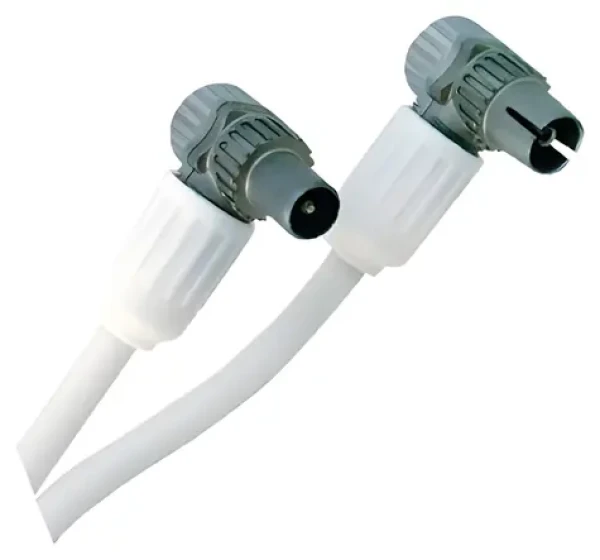 Hirschmann Koaxiální kabel zástrčka-zásuvka úhlový bílá / Koaxiální kabel / 5 m (695020444)