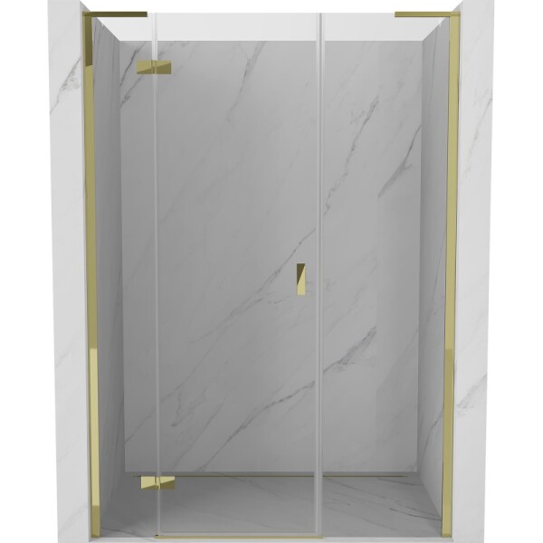 MEXEN/S - Mist-H L sprchové dveře křídlové levé 160, transparent, zlatá 8A5L-160-001-50-00-L