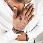 Inspirace 215 - Pánský set šperků - chirurgická ocel, kožené detaily, symbolika hvězd