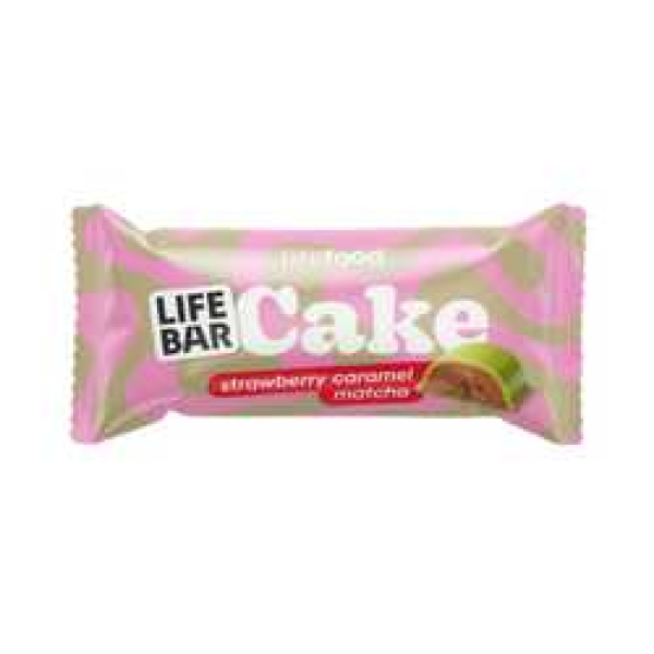 Lifefood Tyčinka Lifebar Cake jahoda, karamel a matcha 35 g