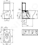 IDEAL STANDARD - Tesi Splachovací nádrž, spodní napouštění, bílá T356801