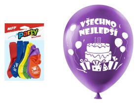 MFP Paper s.r.o. balónek nafukovací sáček standard 23 cm Všechno nejlepší mix 8000128