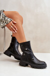 Dámské boty z eko kůže na zip s ozdobnými detaily černé Reritha 39