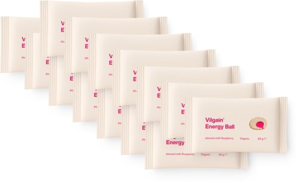 Vilgain Energy Ball BIO – 14× mandle s malinovým džemem 30 g