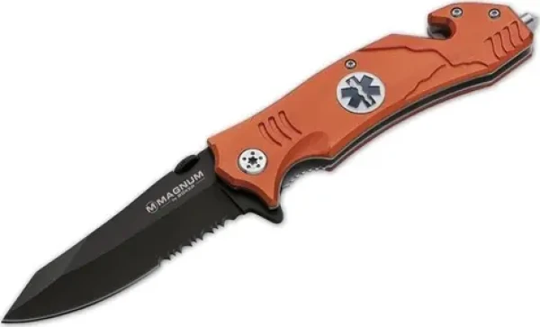 Boker Magnum Ems Rescue oranžová / zavírací kapesní nůž / čepel 86 mm (01LL472)
