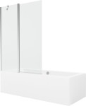 MEXEN/S - Cube obdélníková vana 180 x 80 cm s panelem + vanová zástěna 120 cm, transparent, chrom 550518080X9412110100