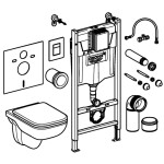 GROHE - Solido Set předstěnové instalace, klozetu Edge Ceramic a sedátka softclose, tlačítko Even, chrom 39816000