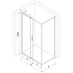 MEXEN/S - Exo sprchový kout, posuvné dveře 125 x 80, transparent, černá 8151-125-080-70-00