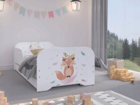 DumDekorace Úchvatná dětská postel 160 x 80 cm s rozkošnou liškou GLOMIKI160-MAGICFOX